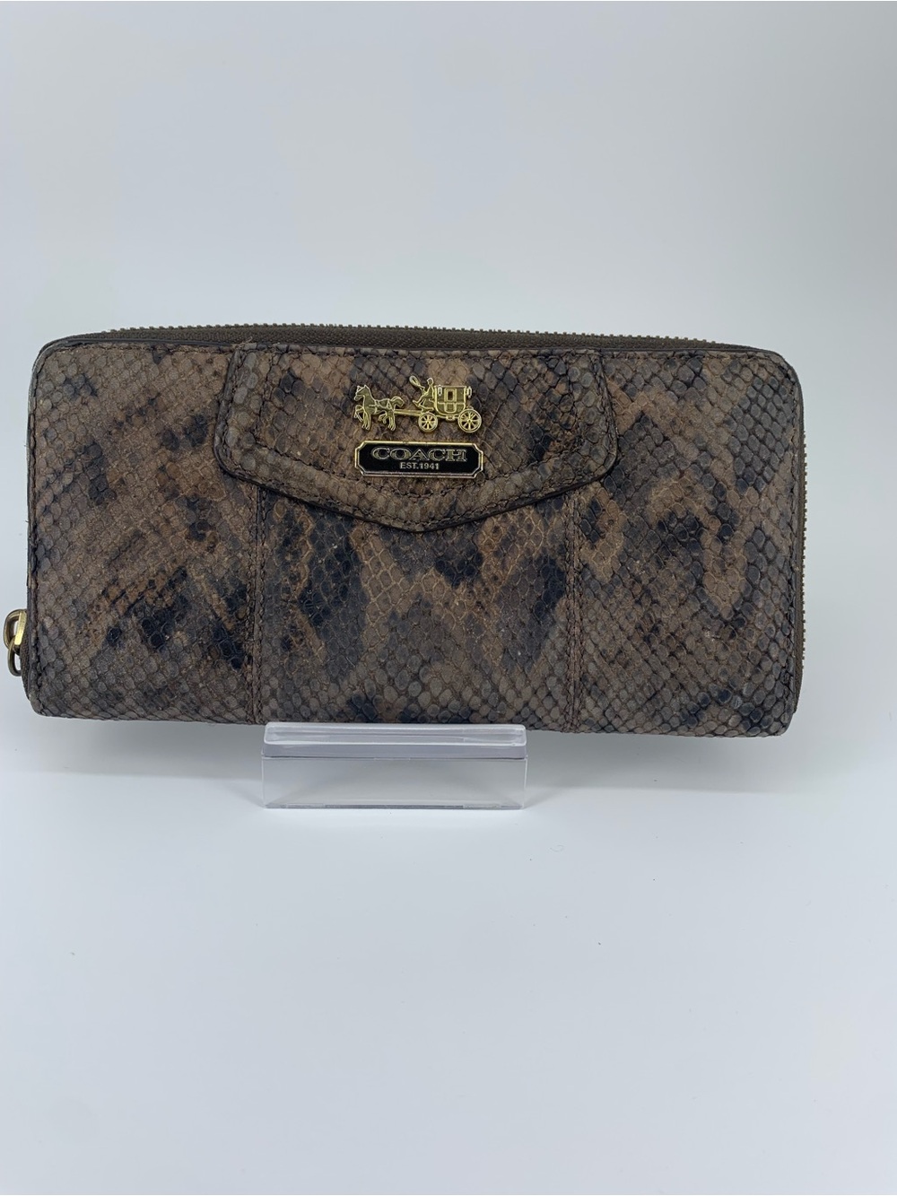Coach Embossed Python/Snakeskin Leather Wallet - Picture 2 of 12